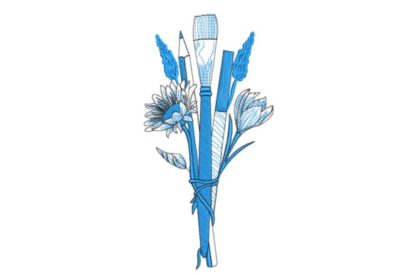 Blue Art Tools Bouquet: A Designer's Review for Boutique Sweatshirts