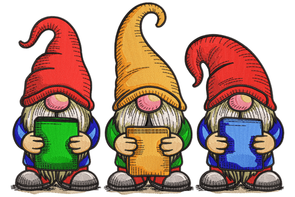 Book Gnome: A Charming Embroidery Design for Handmade Gifts