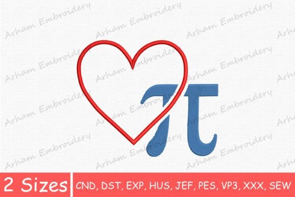Love Pi Symbol Embroidery Design Review for Merch