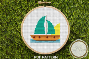 Review: Aqua Sail Boat Modern Cross Stitch for Etsy Shops